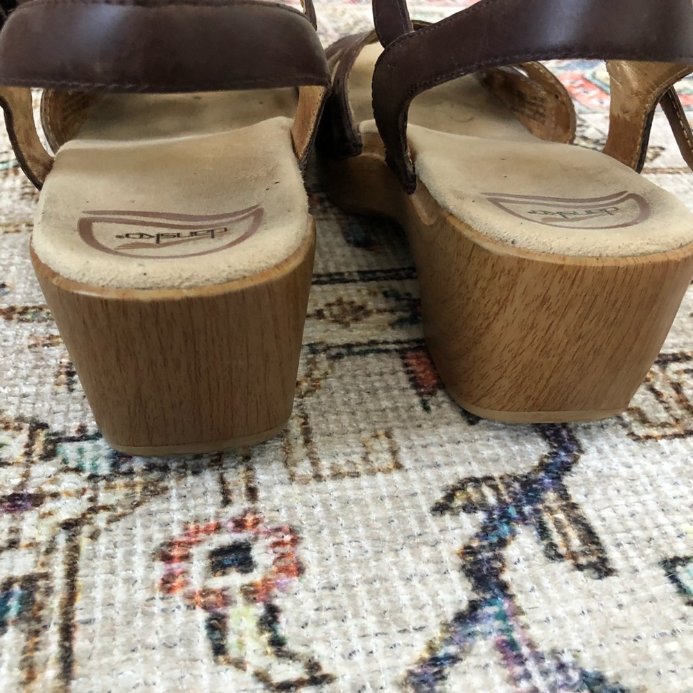 DANSKO sissy clog wedge sandal leather straps 38 - Picture 4 of 5